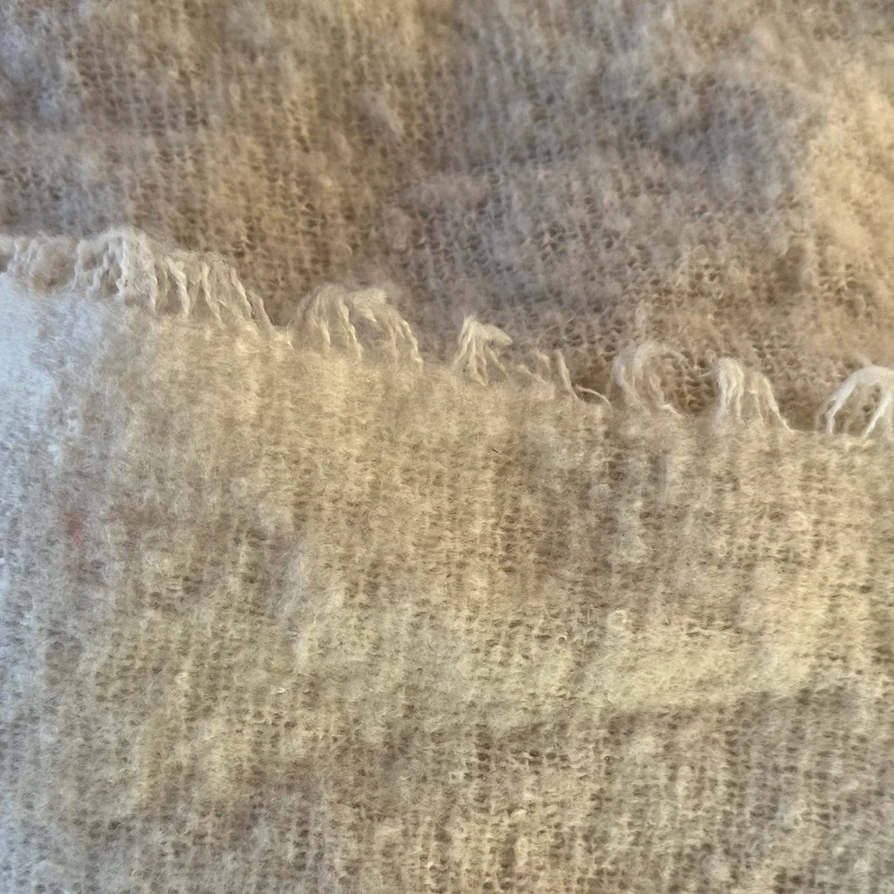 Cream Textured Fringe Scarf Anthropologie